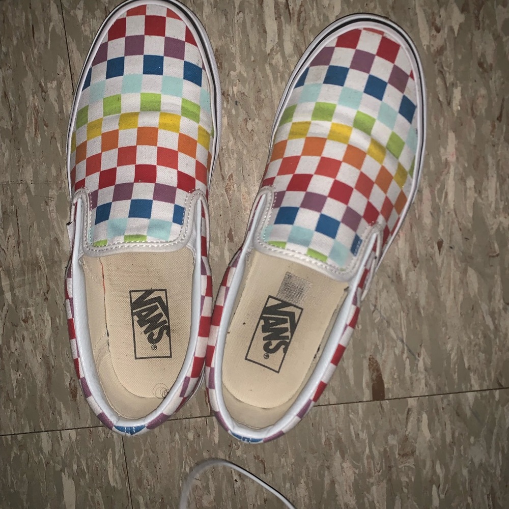 Rainbow Checkered Vans